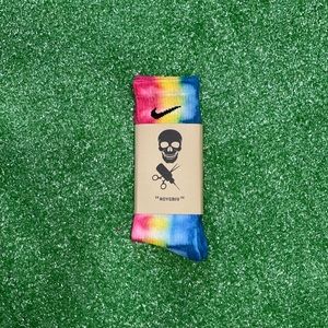Nike Dri-FIT Crew Socks Tie Dyed Rainbow 1 Pair Medium Or Large